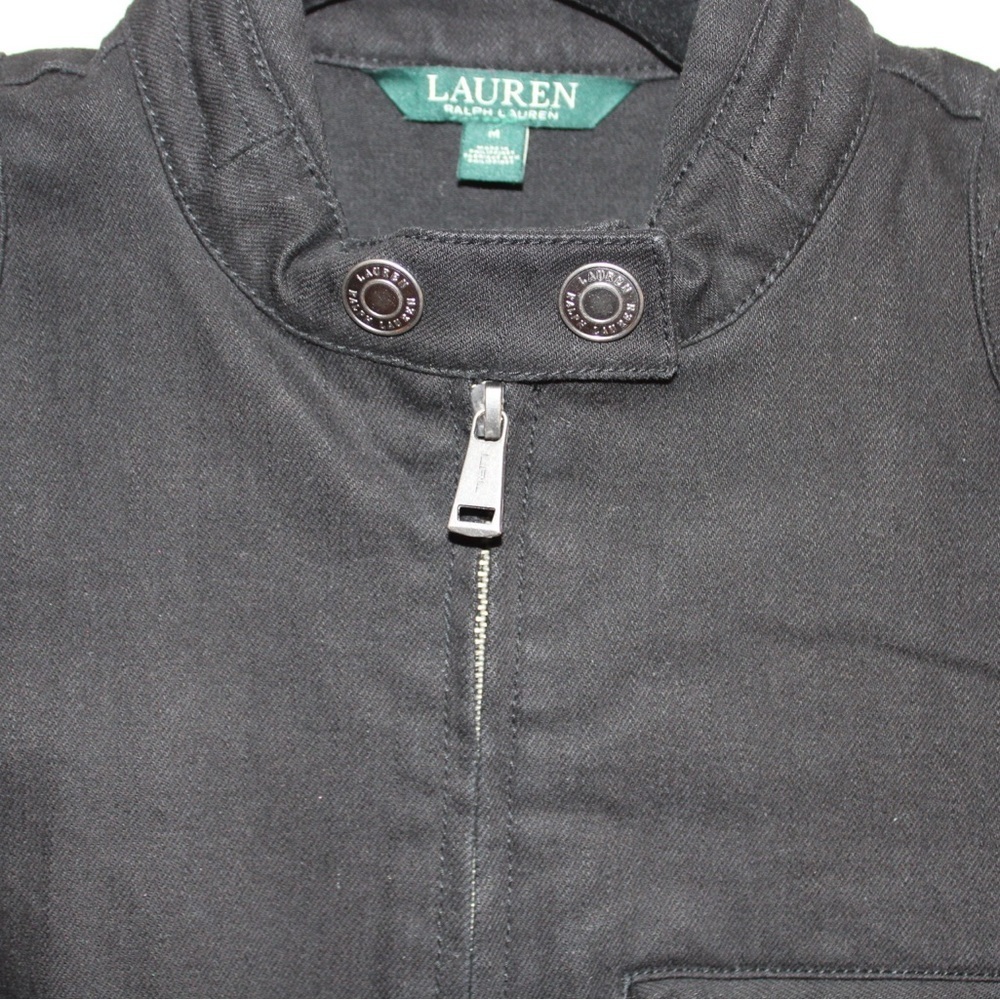 Ralph Lauren Black Utility Jacket with Streamlined Silhouette - Picture 3 of 9